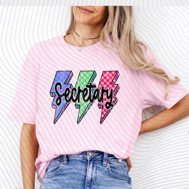 Lighting Bolt Secretary T-Shirt *Back to School Sale*
